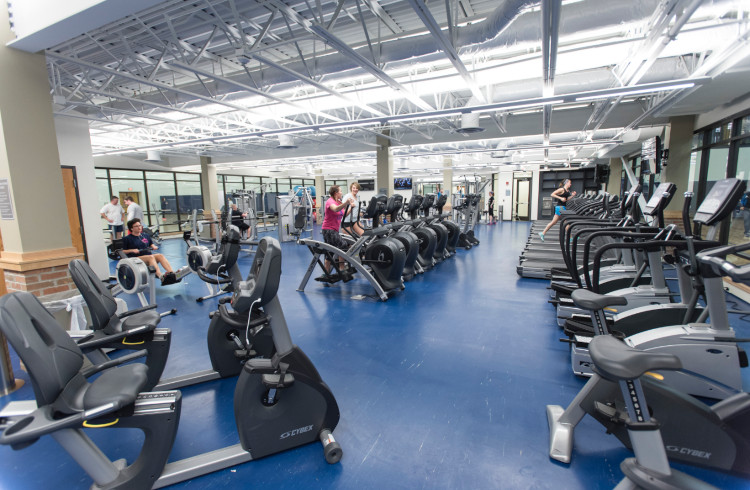 Interior of the Roche Sports Complex exercise and fitness room.